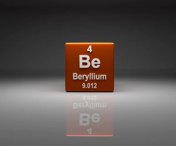 Würfel Mit Beryllium Zahl Periodensystem Darstellung — Stockfoto