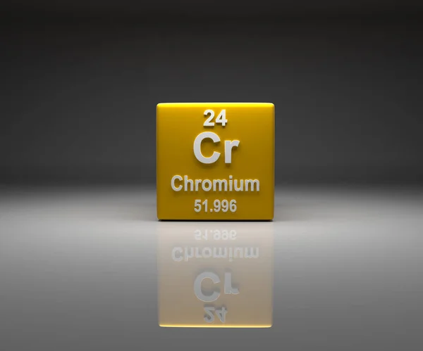 Cube Chromium Number Periodic Table Rendering — Stock Photo, Image
