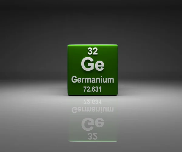 ゲルマニウム番号32の周期表 3Dレンダリング付きキューブ — ストック写真