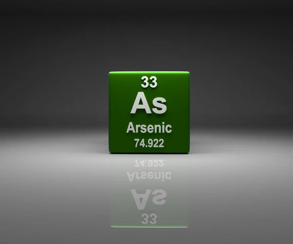 Cubo Con Arsénico Número Tabla Periódica Renderizado —  Fotos de Stock