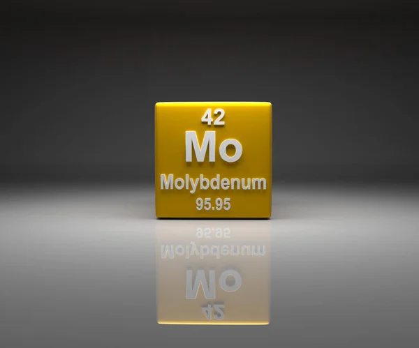 Cube Molybdenum Number Periodic Table Rendering — Stock Photo, Image