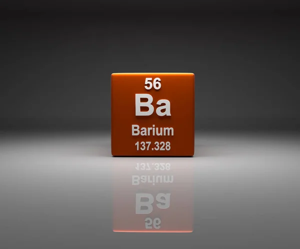 Cube Avec Baryum Numéro Tableau Périodique Rendu — Photo