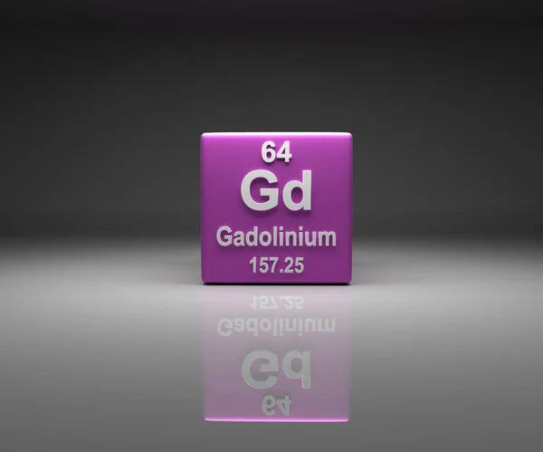 Cubo Com Gadolinium Número Tabela Periódica Renderização — Fotografia de Stock