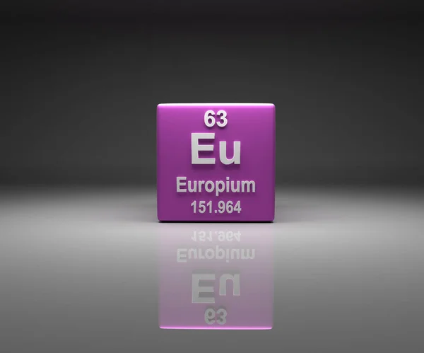 Κύβος Αριθμό Europium Περιοδικό Πίνακα Απόδοση — Φωτογραφία Αρχείου