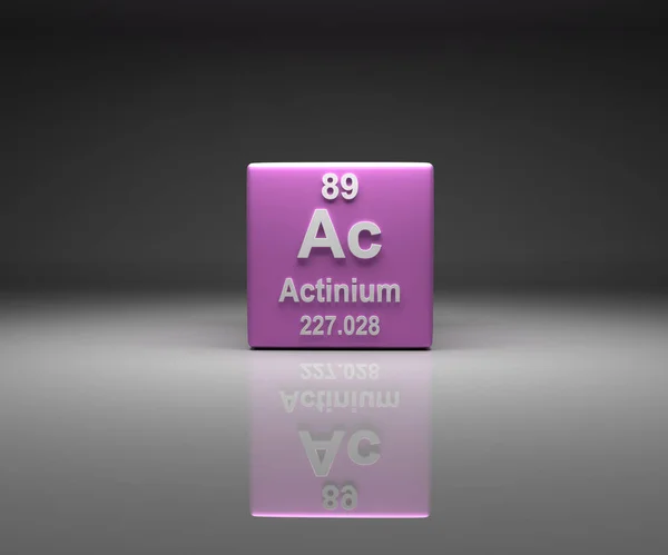 Cube Actinium Number Periodic Table Rendering — Stock Photo, Image