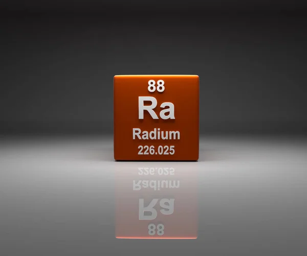 Cube Radium Number Periodic Table Rendering — Stock Photo, Image