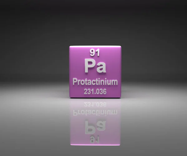 Cube Protactinium Number Periodic Table Rendering — Stock Photo, Image