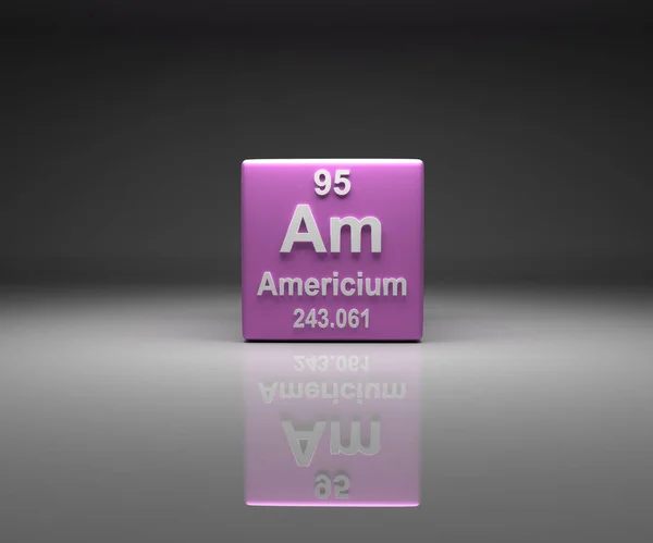 Cube Avec Americium Numéro Tableau Périodique Rendu — Photo