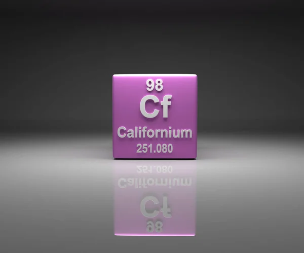Cube Avec California Numéro Tableau Périodique Rendu — Photo