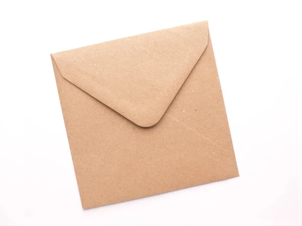 Kahverengi Çevre Dostu Zarf Geri Dönüştürülmüş Kağıt Çevre Koruması Yazma — Stok fotoğraf