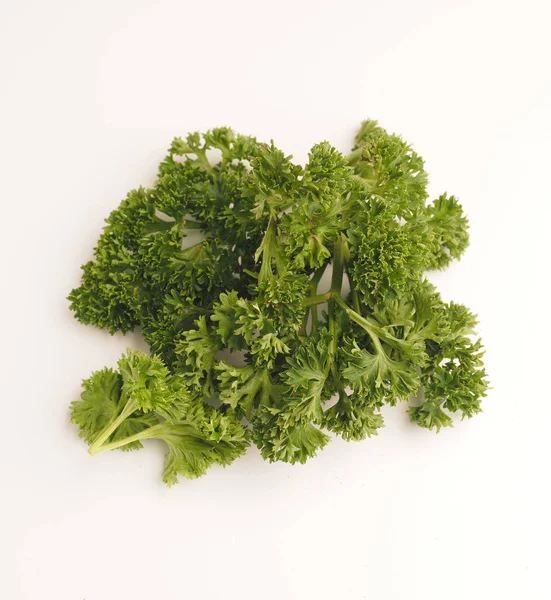 Tasty Curly Parsley White Background Healthy Food Spicy Ingredients — Stock Photo, Image