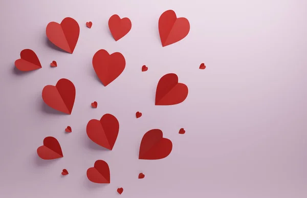 Красное Сердце Формы Розовом Фоне День Святого Валентина Свадьбы Концепция — стоковое фото