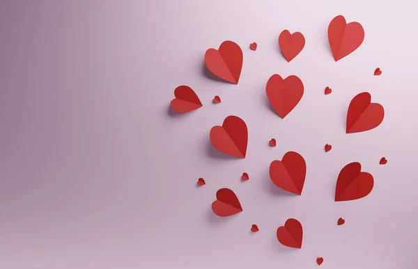 Красное Сердце Формы Розовом Фоне День Святого Валентина Свадьбы Концепция — стоковое фото