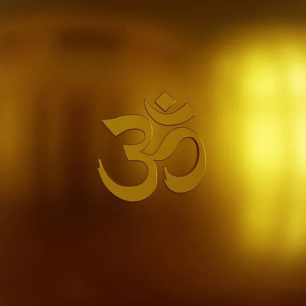 Altın Bir Zemin Üzerinde Işareti Meditasyon Ruhani Zemin Canlandırma — Stok fotoğraf