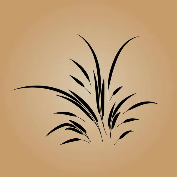 Grasbladen Bladvormen Een Beige Achtergrond Logo Design Design Elementen Vector — Stockvector