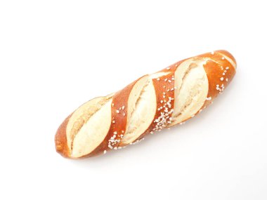 Beyaz arka planda Lezzetli Bavyera krakeri geleneksel Alman yemeği, Ekim Festivali konsepti