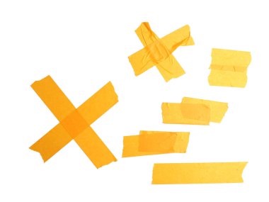 Beyaz arka planda turuncu maskeleme bandı, güvenlik kavramı