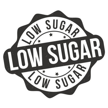Beyaz arkaplanda düşük şeker grunge kauçuk damgası, vektör illüstrasyonu