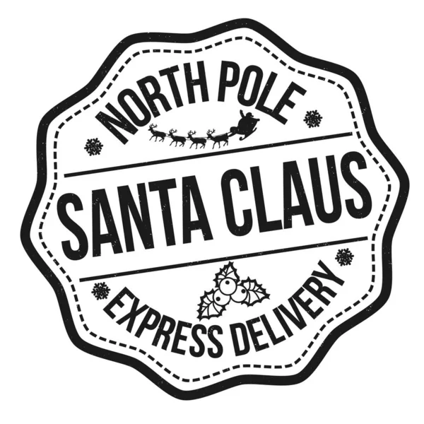 Santa Claus Expresent Deliver Grunge Rubber Stamamp — стоковий вектор