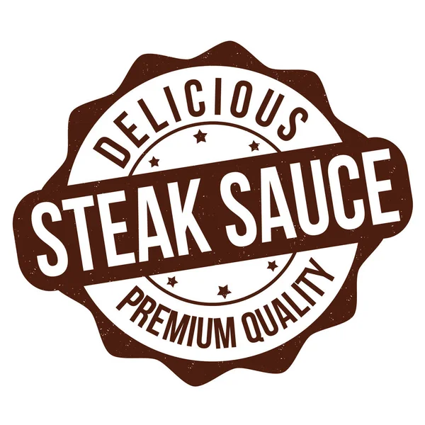 Steak Sauce Grunge Tampon Caoutchouc Sur Fond Blanc Illustration Vectorielle — Image vectorielle
