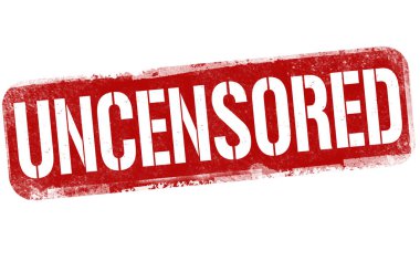 Beyaz arka planda sansürsüz grunge kauçuk damgası, vektör illüstrasyonu