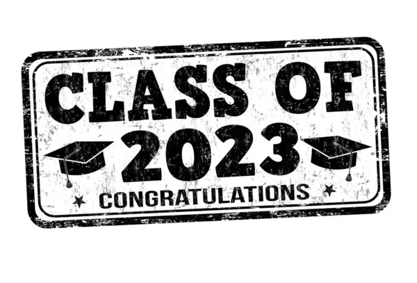 Osztály 2023 Grunge Gumibélyegző Fehér Alapon Vektor Illusztráció — Stock Vector