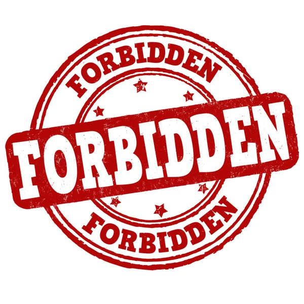 Forbidden Grunge Rubber Stamp White Background Vector Illustration — Stock Vector