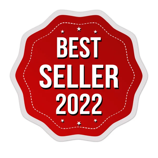 Best Verkoper 2022 Label Sticker Witte Achtergrond Vectorillustratie — Stockvector