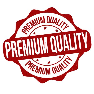 Premium quality label or stamp on white background, vector illustration