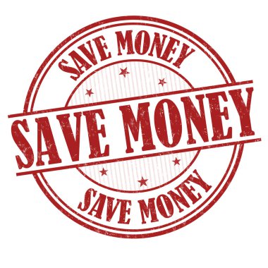 Para kaydet Beyaz arkaplan üzerinde kauçuk damga grunge, vektör illüstrasyon