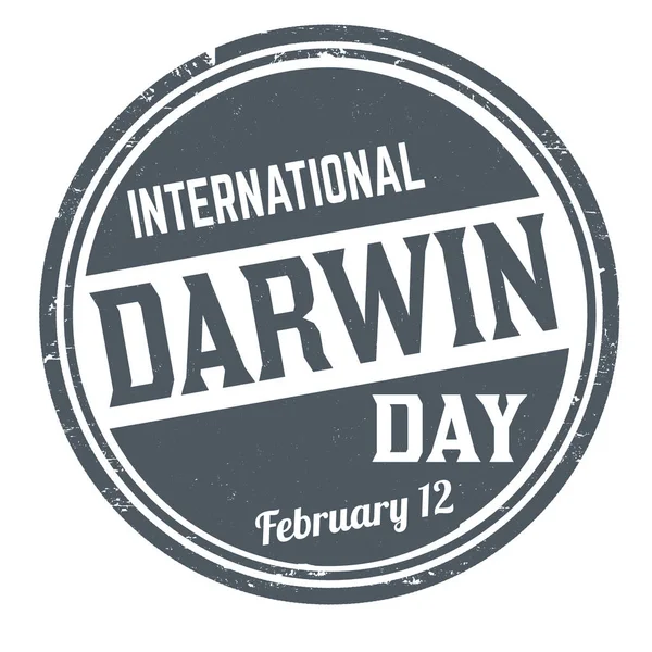 International Darwin Day Grunge Rubber Stamp White Background Vector Illustration — Stockvektor