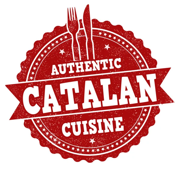 Catalan Cuisine Grunge Rubber Stamp White Background Vector Illustration — Stok Vektör