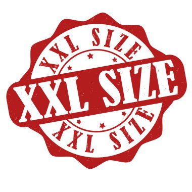 XXL size label or stamp on white background, vector illustration