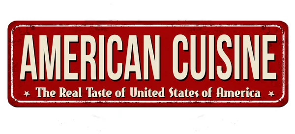 Beyaz Arka Planda Amerikan Mutfağı Klasik Paslı Metal Tabelası Vektör — Stok Vektör