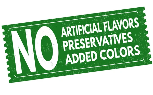 Artificial Flavors Preservatives Added Colors Grunge Rubber Stamp White Background — 스톡 벡터