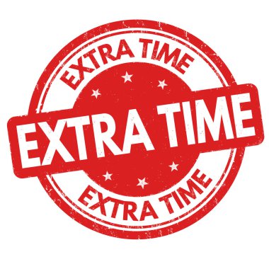 Beyaz arkaplandaki ekstra zaman grunge lastik damgası, vektör illüstrasyonu