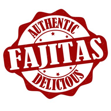 Fajitas label or stamp on white background, vector illustration