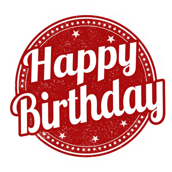 Happy Birthday Grunge Rubber Stamp White Background Vector Illustration — Stock Vector
