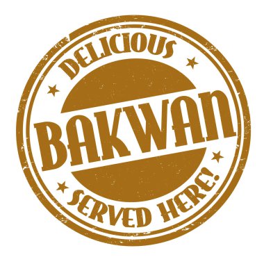 Beyaz arkaplanda Bakwan grunge kauçuk damgası, vektör illüstrasyonu