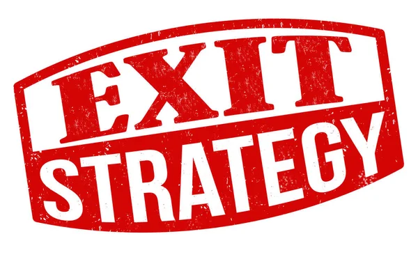 Exit Strategie Grunge Rubber Stempel Witte Achtergrond Vector Illustratie — Stockvector