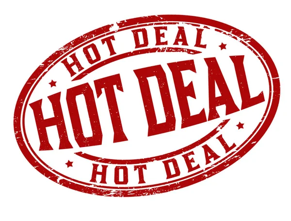 Hot Deal Grunge Rubber Stamp White Background Vector Illustration — Stock Vector