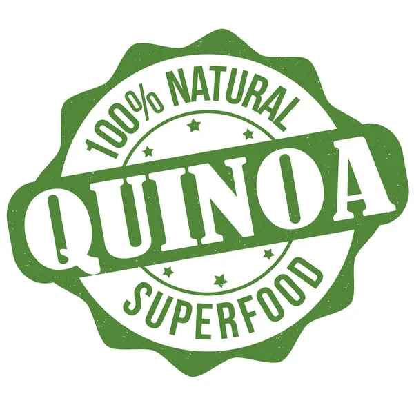 Quinoa Etikett Oder Stempel Auf Weißem Hintergrund Vektorabbildung — Stockvektor