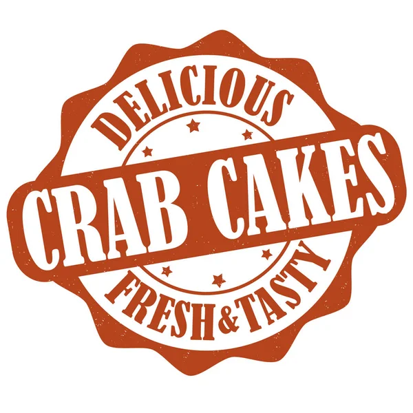 Gâteaux Crabe Grunge Tampon Caoutchouc Sur Fond Blanc Illustration Vectorielle — Image vectorielle