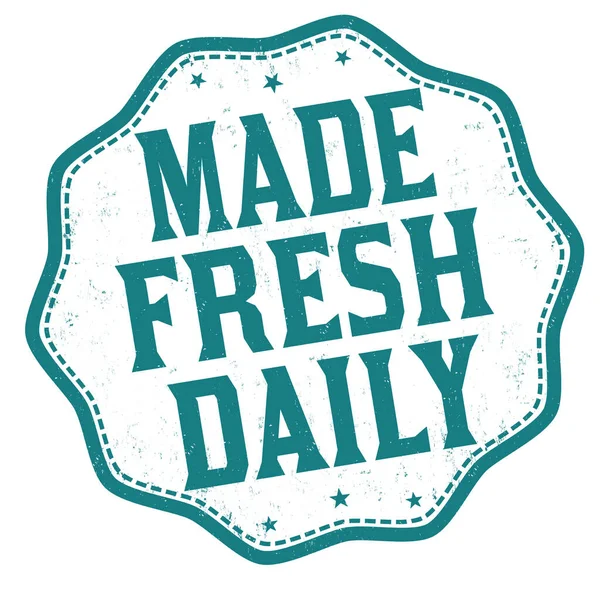 Made Fresh Daily Grunge Rubber Stamp White Background Vector Illustration — 스톡 벡터
