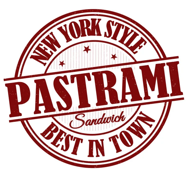 Pastrami Sandwich Grunge Rubber Stamp White Background Vector Illustration — Stock Vector