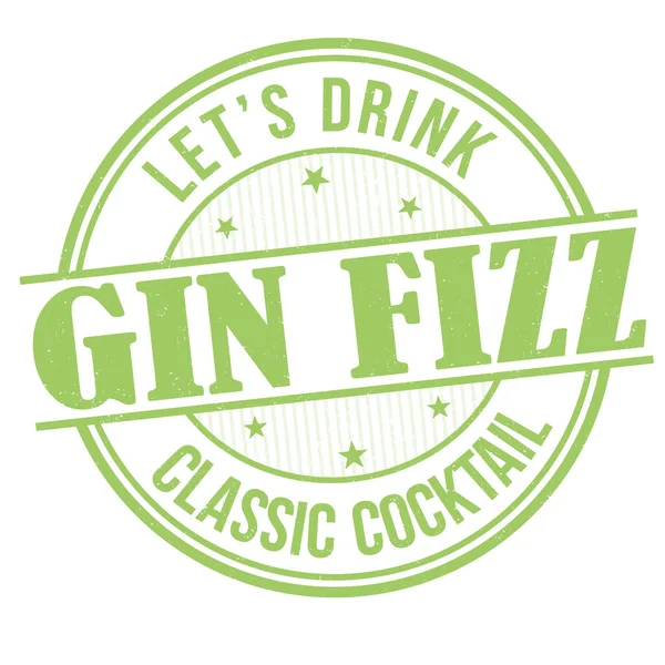 Gin Fizz Гранж Резиновый Штамп Белом Фоне Векторная Иллюстрация — стоковый вектор