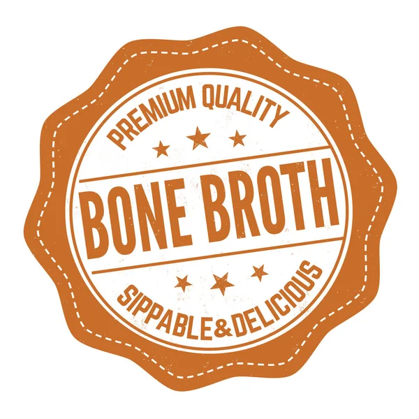Bone Broth Label Stamp White Background Vector Illustration — Stock Vector