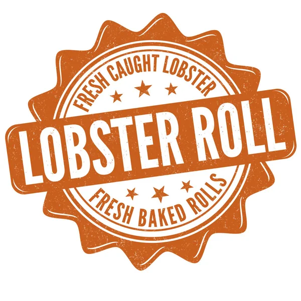 Lobster Roll Label Stamp White Background Vector Illustration — Stock Vector