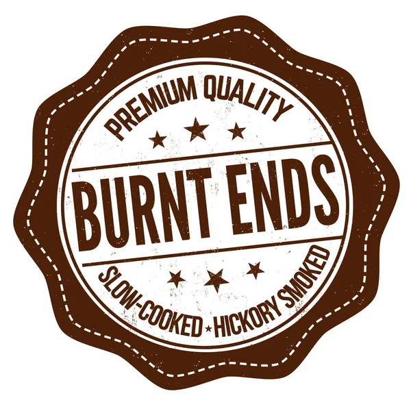 Burnt Ends Label Atau Stempel Latar Belakang Putih Vektor Ilustrasi - Stok Vektor