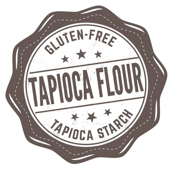 Tapioca Flour Grunge Rubber Stamp White Background Vector Illustration — Stock Vector